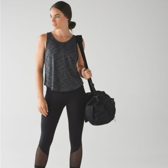 Lululemon Rush Hour Tank Heathered Black Gray Halter Athletic Women’s Size 4 - Picture 2 of 6